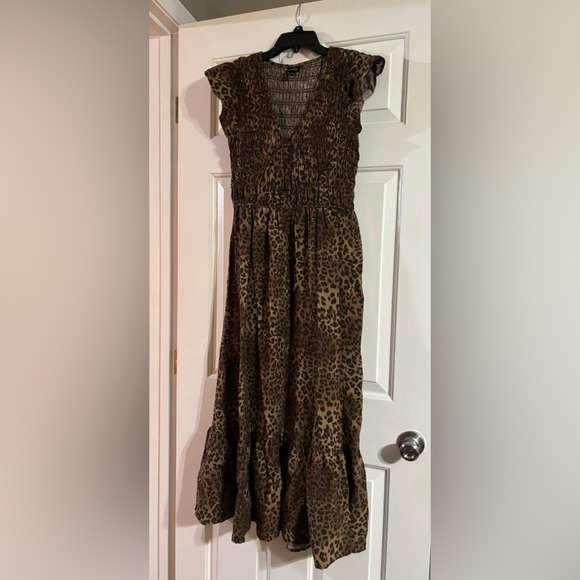 Oak & Trellis Dresses & Skirts - Leopard Print Brown Maxi Dress
